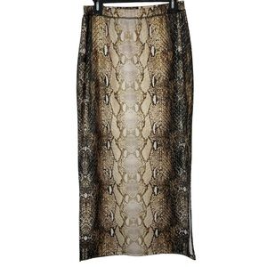 Christina V Snake Print Maxi Skirt With Side Slits